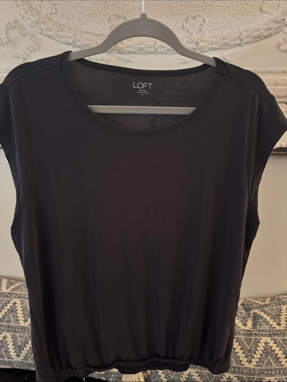 LOFT Black Blouson Tank Top